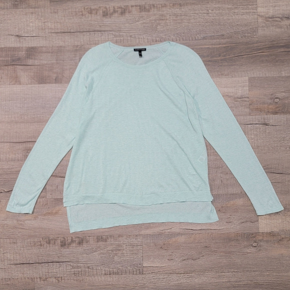 Eileen Fisher Sweaters - Eileen Fisher Tencel Organic Cotton Silk Blend Sweater Size Large Blue Coastal
